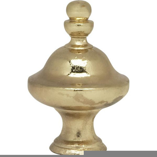 Satco 90-1720 Pyramid Finial; 1-1/2" Height; 1/4-27; Polished Brass Finish