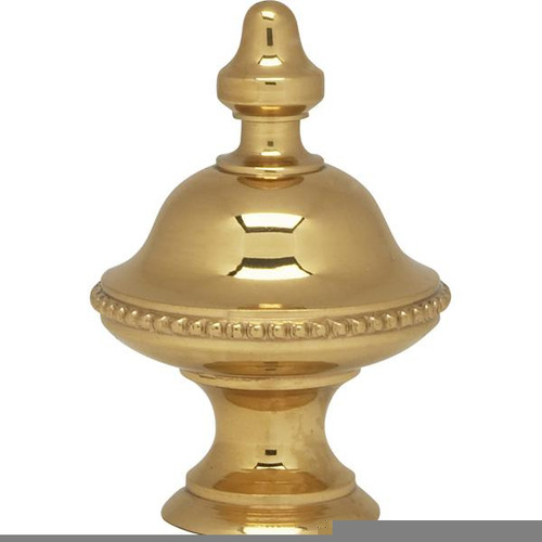 Satco 90-1735 Urn Finial; 1-7/16" Height; 1/4-27; Polished Brass Finish