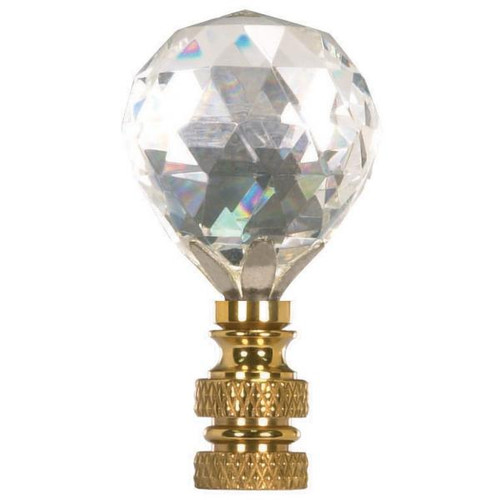 Satco 90-1736 Ball Cut Crystal Finial; 2-1/4" Height; 1/4-27