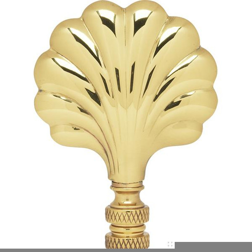 Satco 90-1746 Fan Brass Finial; 3" Height; 1/4-27; Polished Brass Finish