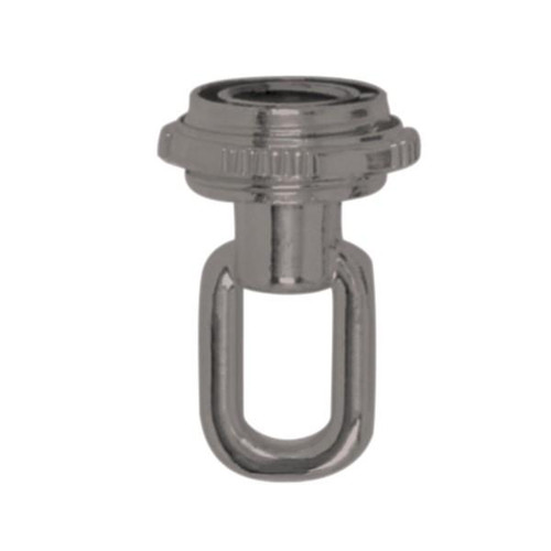 Satco 90-1848 1/4 IP Screw Collar Loop With Ring; 25lbs Max; Brushed Pewter Finish