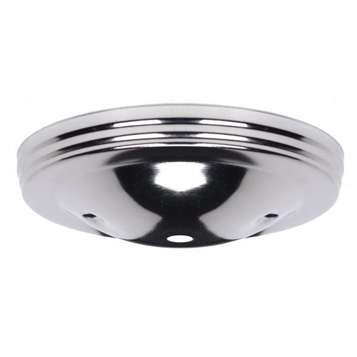 Satco 90-1893 Smooth Canopy Kit And Matching Hardware; Polished Nickel Finish; 5" Diameter; 7/16" Center Hole; 2-8/32 Bar Holes