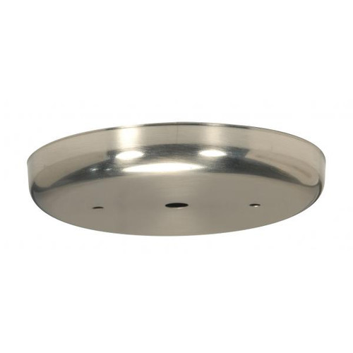 Satco 90-1902 Contemporary Canopy; Canopy Only; Brushed Nickel Finish; 5-1/4" Diameter; 7/16" Center Hole; 2 -8/32 Bar Holes