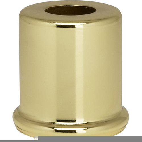 Satco 90-2277 Steel Spacer; 7/16" Hole; 1" Height; 7/8" Diameter; 1" Base Diameter; Brass Plated Finish