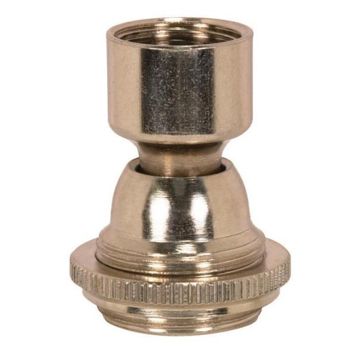 Satco 90-2337 Solid Brass Large Hang Straight Swivel; 1/4 F Top And Bottom; 1-1/16" Ring Nut To Seat; 1-1/2" Height; Barrel Nickel Finish