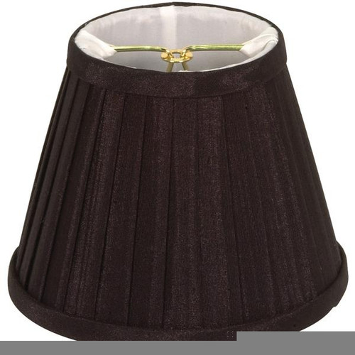Satco 90-2365 Clip On Shade; Black Folded Pleat; 3" Top; 5" Bottom; 4" Side