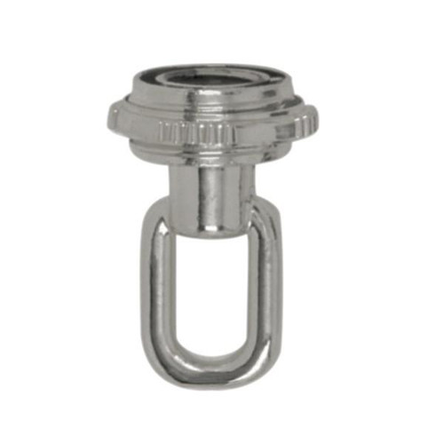Satco 90-2494 1/4 IP Matching Screw Collar Loop With Ring; 25lbs Max; Brushed Nickel Finish