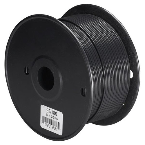 Satco 93-186 Lamp And Lighting Bulk Wire; 20/2 SPT-1 105C; 250 Foot/Spool; Black