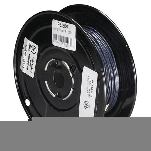 Satco 93-206 Lighting Bulk Wire; 18/1 Stranded Braid 200C SF-1; 250 Foot/Spool; Black