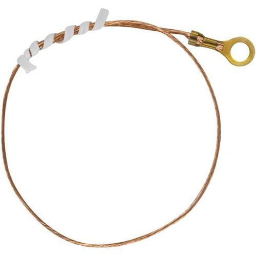 Satco 93-326 10" 18/1 Bare Copper Ground Wire; 8/32 Ground Lug