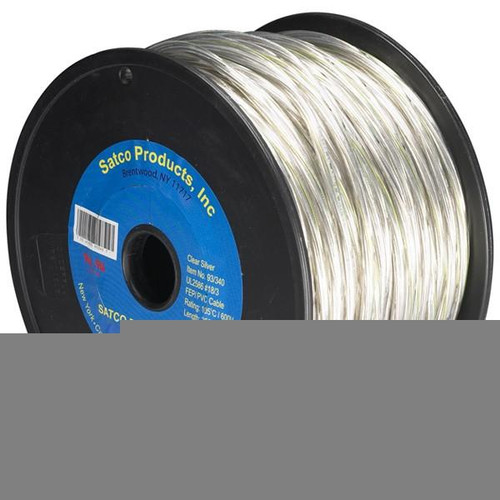 Satco 93-340 Pulley Bulk Wire; 18/3 FEP PVC 600V High Temperature 105C Teflon; Tinned Copper; 250 Foot/Spool; Clear Silver