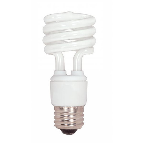 Satco S7222-TF 15 Watt; Mini Spiral Compact Fluorescent; 4100K; 82 CRI; Medium base; 120 Volt; Shatter Proof