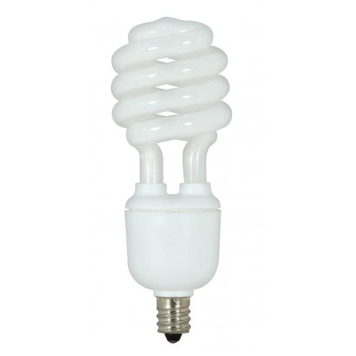 Satco S7364-TF 13 Watt; Mini Spiral Compact Fluorescent; 2700K; 82 CRI; Candelabra base; 120 Volt; Shatter Proof