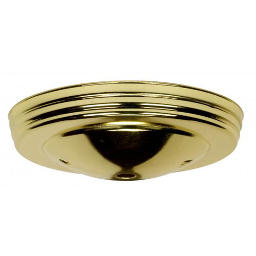 Satco 90-1897 Smooth Canopy; Canopy Only; Brass Finish; 5" Diameter; 7/16" Center Hole; 2 -8/32 Bar Holes