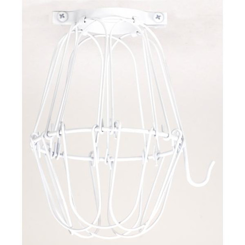 Satco 90-1917 Light Bulb Cage; White Finish; 5-3/4" Height