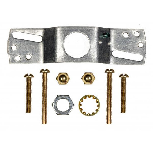 Satco 90-1926 Smooth Canopy Kit And Matching Hardware; Brass Finish; 5" Diameter; 7/16" Center Hole; 2-8/32 Bar Holes