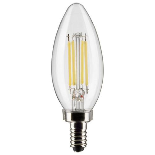 Satco S21274 5.5 Watt B11 LED; Clear; Candelabra base; 90 CRI; 3000K; 120 Volt
