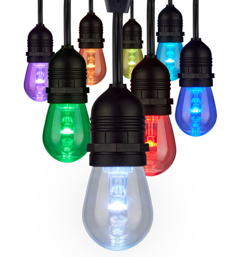 Satco S11290 24Ft; 12-S14 Lamp; LED String Light; Starfish IOT; RGBW