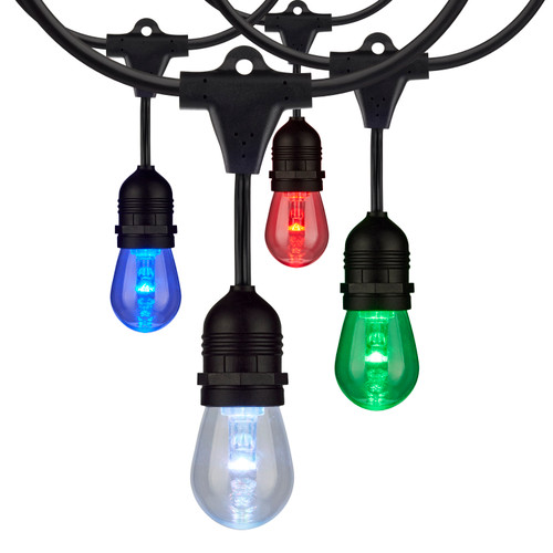 Satco S11291 48Ft; 15-S14 Lamp; LED String Light; Starfish IOT; RGBW