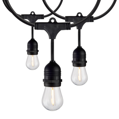 Satco S8032 60Ft; Commercial LED String Light; Includes 24-S14 bulbs; 2200K; 120 Volts