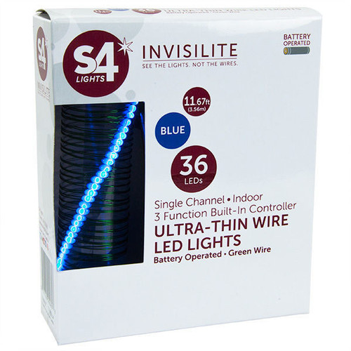 SHL LS-S4-INVIS36BLGNBA 13.5 ft. Invisilite Wire Lights - (36) Tear Drop LED's