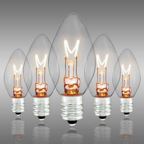 SHL LS-SHL-5WC7CL C7 - 5 Watt - Clear - Incandescent Christmas Light Replacement Bulbs