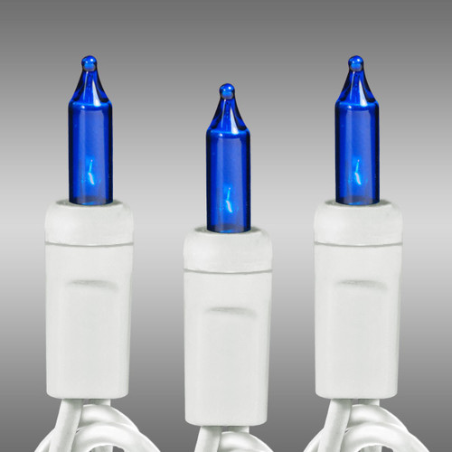 Christmas Lite Co. LS-CMS-10144 10 ft. - White Wire - Christmas Mini Light String - (50) Blue Bulbs - 2.5 in. Bulb Spacing