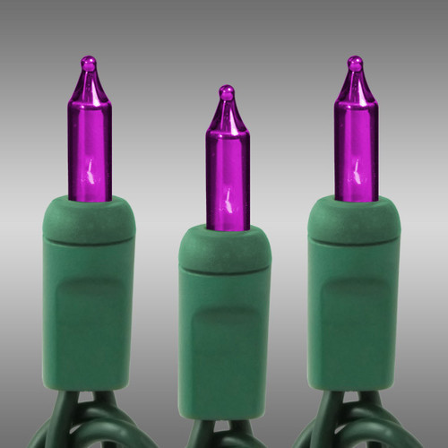Christmas Lite Co. LS-CMS-10222 25 ft. - Green Wire - Christmas Mini Light String - (50) Purple Bulbs - 6 in. Bulb Spacing