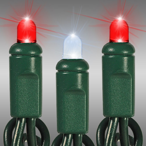 HLS LS-CMS-50LCVCCG LED Christmas String Lights - 25 ft. - (50) Multi-Directional Candy Cane LED's - 6 in. Bulb Spacing - Green Wire