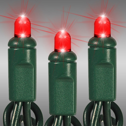 HLS LS-CMS-50LCVRDG LED Christmas String Lights - 25 ft. - (50) Multi-Directional Red LED's - 6 in. Bulb Spacing - Green Wire