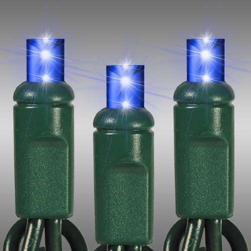 HLS LS-CMS-50WA-4GB LED Christmas String Lights - 17 ft. - (50) Wide Angle Blue LED's - 4 in. Bulb Spacing - Green Wire