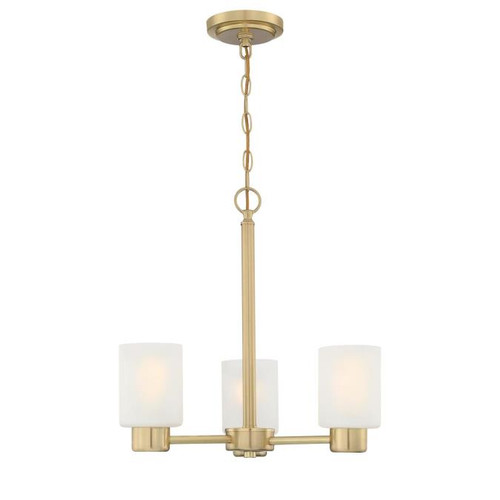 Westinghouse 6126900 3 Light Chandelier Champagne Brass Finish Frosted Glass