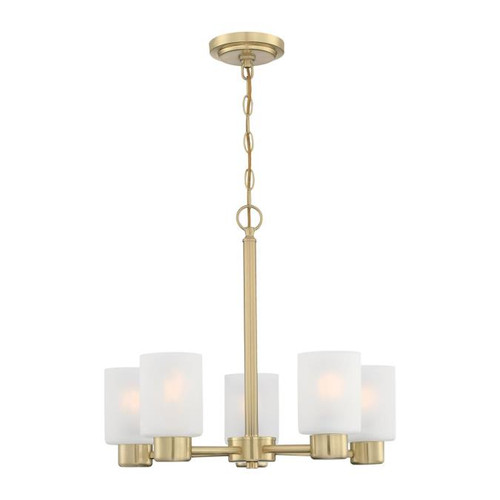 Westinghouse 6127000 5 Light Chandelier Champagne Brass Finish Frosted Glass