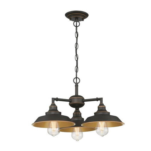 Westinghouse 6129200 3 Light Chandelier/Semi-Flush Oil-Rubbed Bronze Finish with Highlights