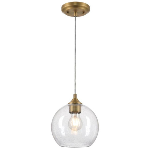 Westinghouse 6130600 Mini Pendant Brushed Brass Finish Clear Seeded Glass