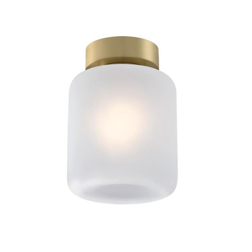 Westinghouse 6131100 8 in. 1 Light Semi-Flush Champagne Brass Finish Frosted Glass