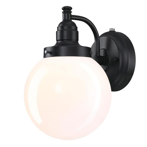 Westinghouse 6121400 Wall Fixture Matte Black Finish White Opal Glass