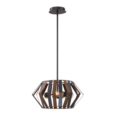 Eurofase Lighting 38267-017 Wood/Bronze Bevelo 3 Light Pendant/Semi Flushmount