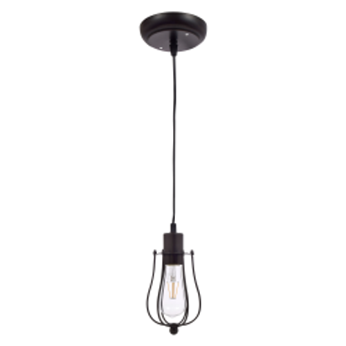 Sylvania CGPNDNTPLG4WLP12030BLVID 2/CS 1/SKU Cage pendant with plug in, 4.5w, ST19 LED Lamp 60142