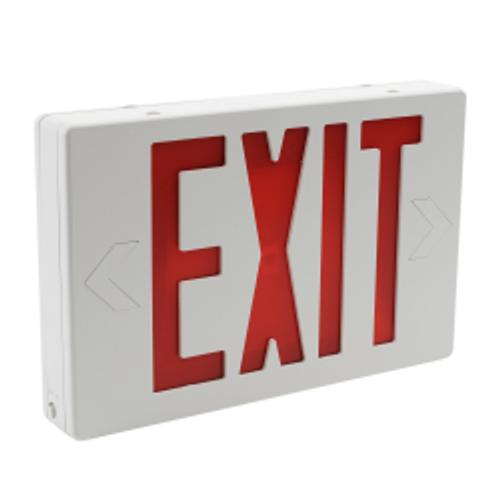 Sylvania EXIT1ARDVUWHEM 6/CS 1/SKU EXIT SIGN LED 1A, RED LETTERS, 120/277V, Surface Mounted, White Finish, EM 60761