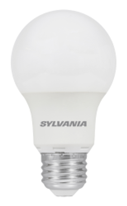 Sylvania LED8.5A19F85010YVRP4 24/CS 4/SKU LED A19, 8.5W 80CRI, 800 Lumen, 5000K, 11000 Life, E26 Medium Base, FROSTED Finish 79284