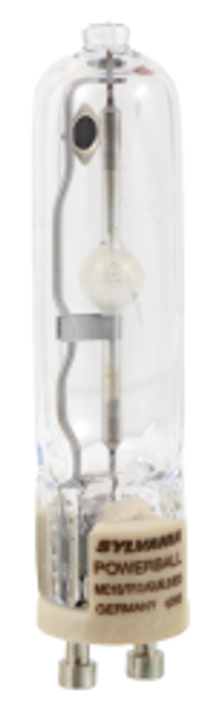 Sylvania MC20TFUGU6.5830 12/CS 1/SKU METALARC POWERBALL 20W ceramic metal halide tubular T4, clear, twist and lock base GU 6.5, universal operation, 3000K CCT, CRI 85, pulse start,enclosed rated, 15,000 hour rated life 64977