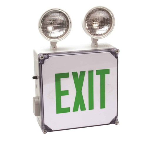 23505 TCP Lighting 23505 Green LED Wet Location Single Face Combo with Battery Back-up 23505 TCP Lighting 23505 Green LED Wet Location Single Face Combo with Battery Back-up