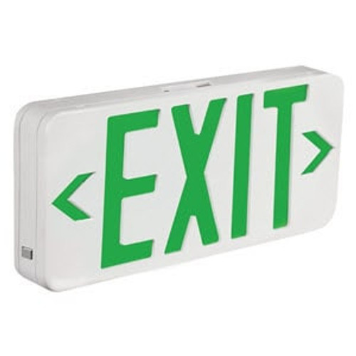 22745US TCP Lighting 22745US Green LED Exit Sign Universal Battery Backup White Housing D 12_