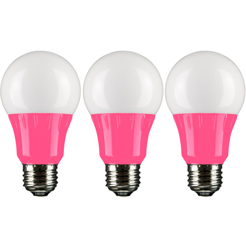 Sunlite 40453-SU A19/3W/P/LED/3PK PINK SUNLITE