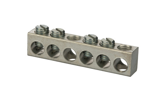 NSI Industries 4-14-614 Aluminum 6 Hole Neutral Bar for 4-14 AWG
