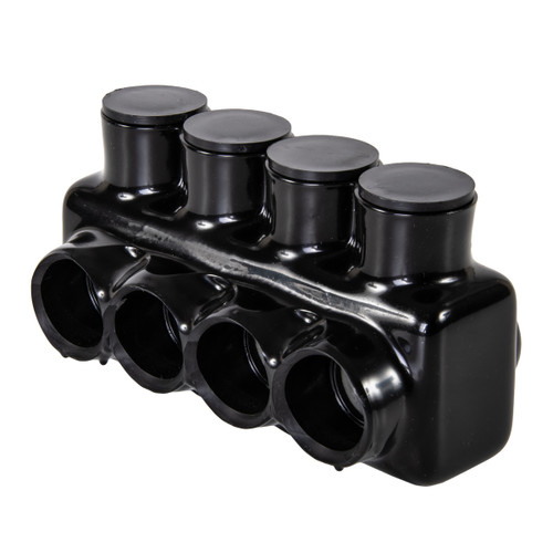 NSI Industries IPL1/0-4 4-Port Black Multi-Tap Pre-Insulated Connector, 1/0-14 Gauge