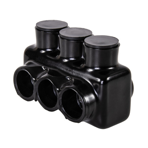 NSI Industries IPL600-3 3-Port Black Multi-Tap Pre-Insulated Connector, 600 MCM Ð 6 AWG