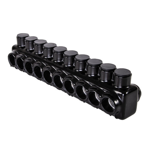 NSI Industries IPLD750-10 10-Port Black Multi-Tap Pre-Insulated Connector, 750 Ð 250 MCM