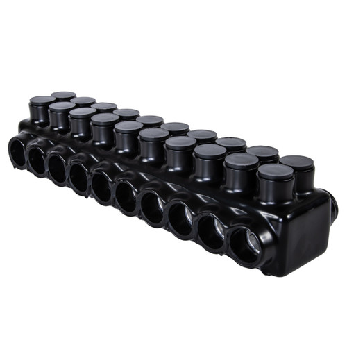 NSI Industries IPLDH750-10 10-Port Black Heavy-Duty Pre-Insulated Connector, 750 Ð 250 MCM